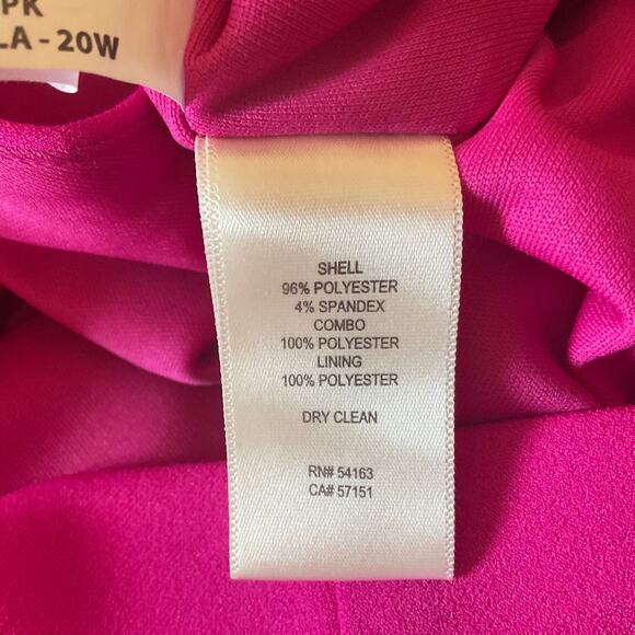 Eliza J Pink Long Sleeve Tuxedo Mini Sheath Size 20W Mini V-Neck Wrap - Picture 12 of 15